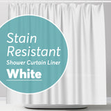 BigFoot Shower Curtain Liner – 72 x 72 Fabric Shower Liner with Rustproof Heavy Duty Metal Grommet and 3 Magnetic Weights – Non-Toxic, Odor Free and Compatible with Standard Showers, White