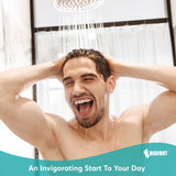 BigFoot Shower Curtain Liner – 72 x 72 Fabric Shower Liner with Rustproof Heavy Duty Metal Grommet and 3 Magnetic Weights – Non-Toxic, Odor Free and Compatible with Standard Showers, White