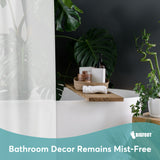 BigFoot Shower Curtain Liner – 72 x 72 Fabric Shower Liner with Rustproof Heavy Duty Metal Grommet and 3 Magnetic Weights – Non-Toxic, Odor Free and Compatible with Standard Showers, White