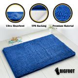 BIGFOOT Luxury Chenille Bathroom Rug Mat 30 x 20, Extra Soft and Absorbent Shaggy Rugs, Non Slip, Machine Wash Dry, Perfect Carpet Mats for Tub, Shower and Bathroom Washable, Navy