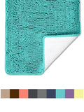 BIGFOOT Luxury Chenille Bathroom Rug Mat 30 x 20, Extra Soft and Absorbent Shaggy Rugs, Non Slip, Machine Wash Dry, Perfect Carpet Mats for Tub, Shower and Bathroom Washable, Turquoise
