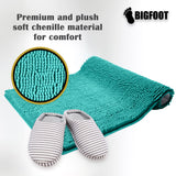 BIGFOOT Luxury Chenille Bathroom Rug Mat 30 x 20, Extra Soft and Absorbent Shaggy Rugs, Non Slip, Machine Wash Dry, Perfect Carpet Mats for Tub, Shower and Bathroom Washable, Turquoise