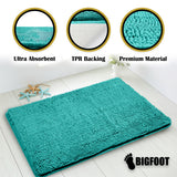 BIGFOOT Luxury Chenille Bathroom Rug Mat 30 x 20, Extra Soft and Absorbent Shaggy Rugs, Non Slip, Machine Wash Dry, Perfect Carpet Mats for Tub, Shower and Bathroom Washable, Turquoise