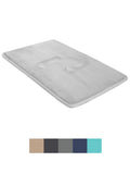 BIGFOOT Memory Foam Bath Mat 17 x 24 for Tub and Shower, Water Absorbent Non-Slip Bathroom Rug with Soft Velvet Top Layer, Thick Cushioning Foam with PVC Dot Bottom Layer Keeps Floors Dry, Gray