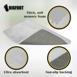 BIGFOOT Memory Foam Bath Mat 17 x 24 for Tub and Shower, Water Absorbent Non-Slip Bathroom Rug with Soft Velvet Top Layer, Thick Cushioning Foam with PVC Dot Bottom Layer Keeps Floors Dry, Gray