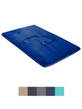 BIGFOOT Memory Foam Bath Mat 30 x 20 for Tub and Shower, Water Absorbent Non-Slip Bathroom Rug with Soft Velvet Top Layer, Thick Cushioning Foam with PVC Dot Bottom Layer Keeps Floors Dry, Navy