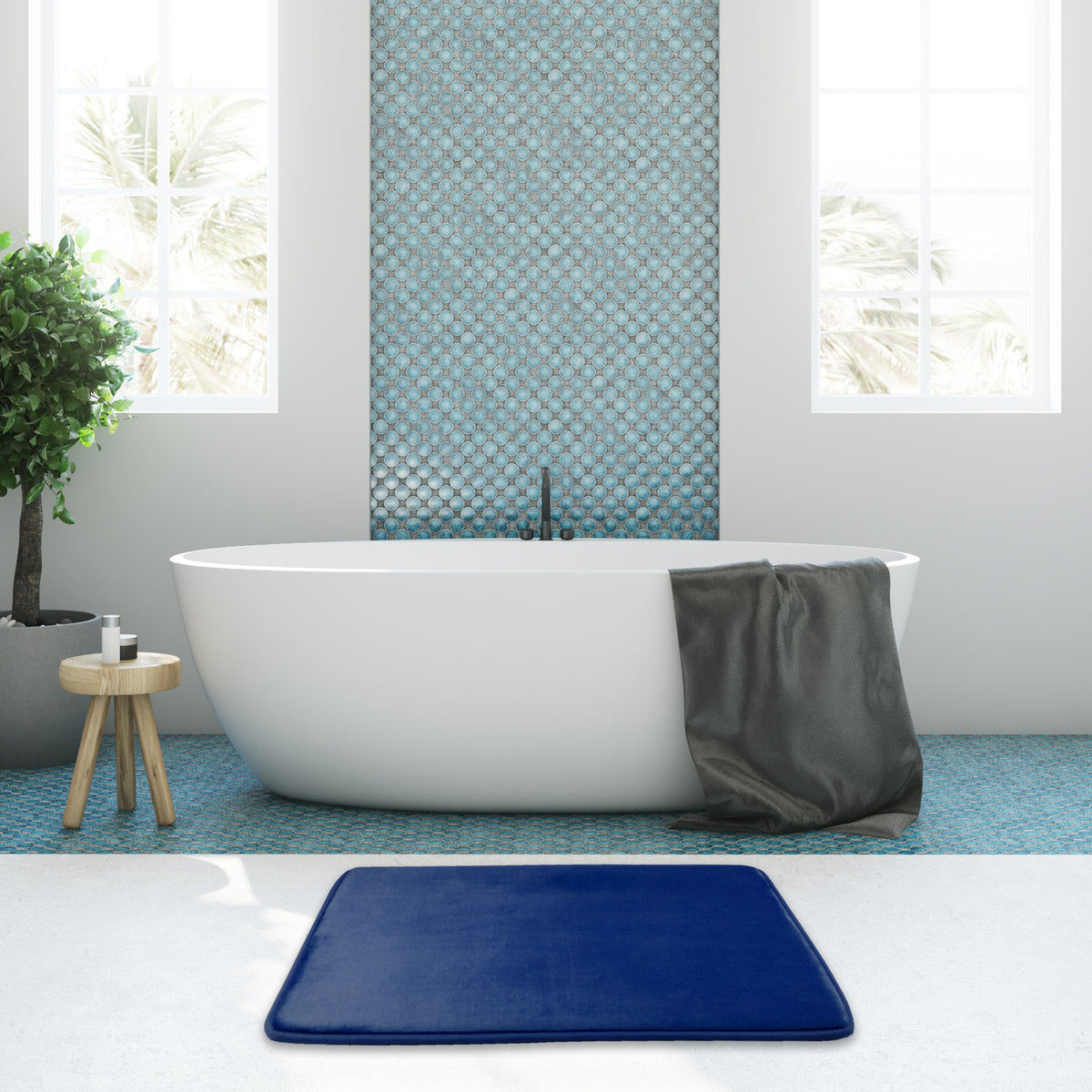 BIGFOOT Memory Foam Bath Mat 17 x 24 for Tub and Shower, Water Absorbe –  BedBathKitchen