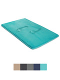 BIGFOOT Memory Foam Bath Mat 30 x 20 for Tub and Shower, Water Absorbent Non-Slip Bathroom Rug with Soft Velvet Top Layer, Thick Cushioning Foam with PVC Dot Bottom Layer Keeps Floors Dry, Turquoise