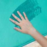 BIGFOOT Memory Foam Bath Mat 30 x 20 for Tub and Shower, Water Absorbent Non-Slip Bathroom Rug with Soft Velvet Top Layer, Thick Cushioning Foam with PVC Dot Bottom Layer Keeps Floors Dry, Turquoise