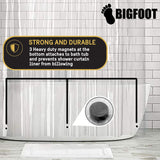 BigFoot Shower Curtain Liner – 72 x 72 PEVA Shower Liner with Rustproof Heavy Duty Metal Grommet and 3 Magnetic Weights – Non-Toxic, Odor Free and Compatible with Standard Showers, Frosted