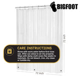 BigFoot Shower Curtain Liner – 72 x 72 PEVA Shower Liner with Rustproof Heavy Duty Metal Grommet and 3 Magnetic Weights – Non-Toxic, Odor Free and Compatible with Standard Showers, Frosted
