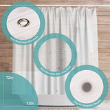 BigFoot Shower Curtain Liner – 72 x 72 PEVA Shower Liner with Rustproof Heavy Duty Metal Grommet and 3 Magnetic Weights – Non-Toxic, Odor Free and Compatible with Standard Showers, Clear