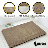 BIGFOOT Luxury Chenille Bathroom Rug Mat 30 x 20, Extra Soft and Absorbent Shaggy Rugs, Non Slip, Machine Wash Dry, Perfect Carpet Mats for Tub, Shower and Bathroom Washable, Beige