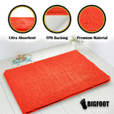 BIGFOOT Luxury Chenille Bathroom Rug Mat 30 x 20, Extra Soft and Absorbent Shaggy Rugs, Non Slip, Machine Wash Dry, Perfect Carpet Mats for Tub, Shower and Bathroom Washable, Coral