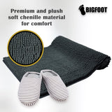 BIGFOOT Luxury Chenille Bathroom Rug Mat 30 x 20, Extra Soft and Absorbent Shaggy Rugs, Non Slip, Machine Wash Dry, Perfect Carpet Mats for Tub, Shower and Bathroom Washable, Dark Gray