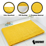 BIGFOOT Luxury Chenille Bathroom Rug Mat 30 x 20, Extra Soft and Absorbent Shaggy Rugs, Non Slip, Machine Wash Dry, Perfect Carpet Mats for Tub, Shower and Bathroom Washable, Yellow